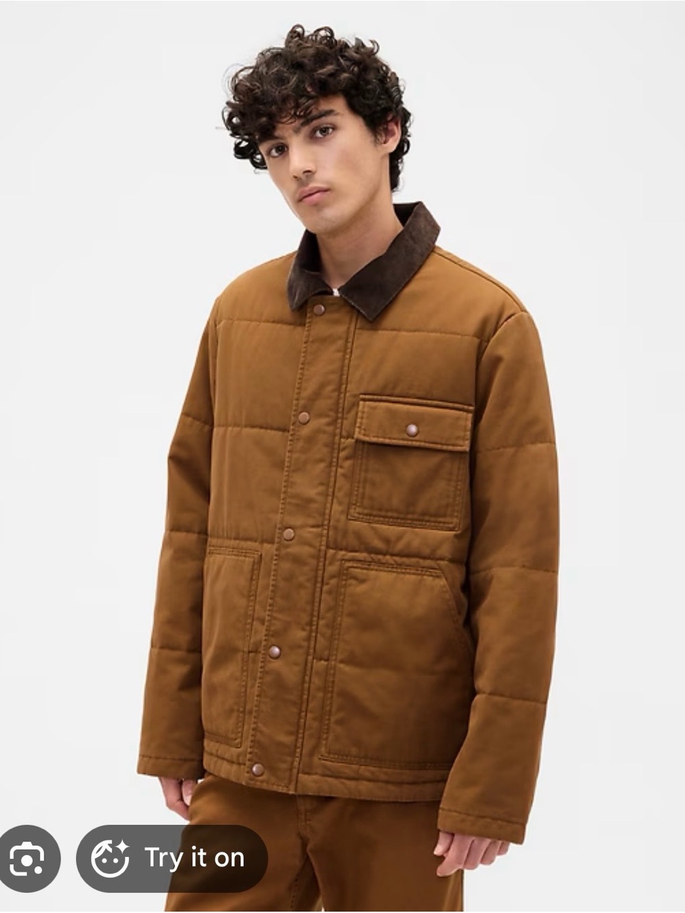 Gap Factory Men’s Relaxed Quilted Canvas Utility Jacket NWT Size Medium